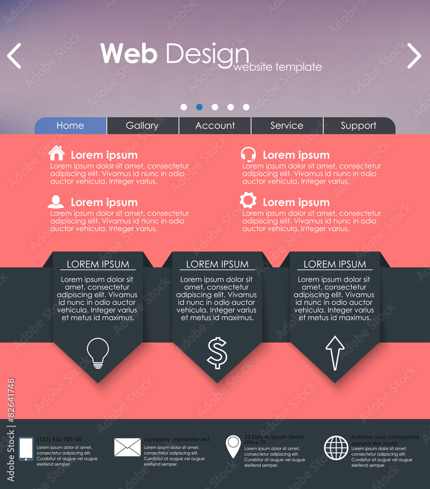 Aufkleber menu design for web site