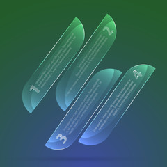 Set of glass web infographic banners, web design templates