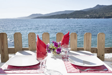 summer dinner on the sea