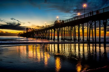 Papier Peint photo autocollant Jetée Oceanside Pier au coucher du soleil
