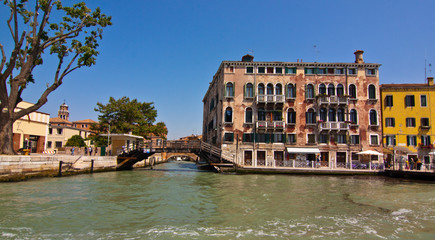 Fototapeta na wymiar Houses of Canale della Giudecca, Venice, Italy