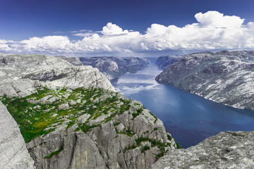 Trekking in Norwegian fiords (Pulpit Rock, Norway)