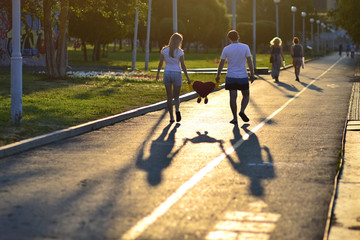 young man with a girl on a date