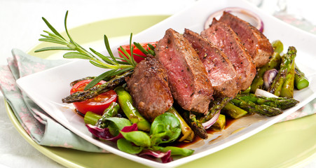 Steak mit spargel