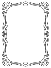 art nouveau black ornamental decorative frame