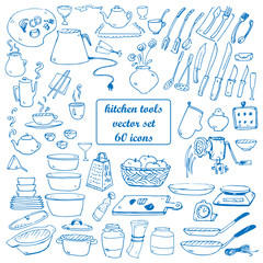 kitchen tools vector doodles 