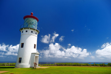 Kilauea lighthouse bay on a sunny day in Kauai