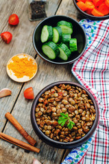 spicy curry cinnamon green lentils