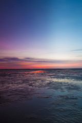Plakat Sonnenuntergang im Wattenmeer II