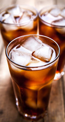 soft drink on a wooden background