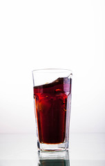 soft drinks. Cola glass on a white background