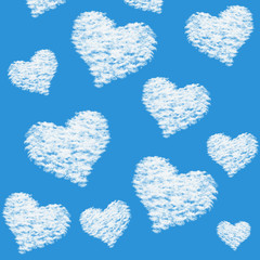 Fluffy cloud of the shape of heart