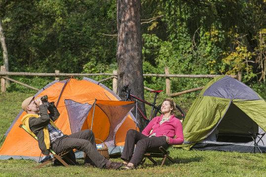 Senior Couple At Camping