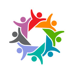 Social 8 People group party logo