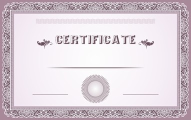Ornamental certificate border and template