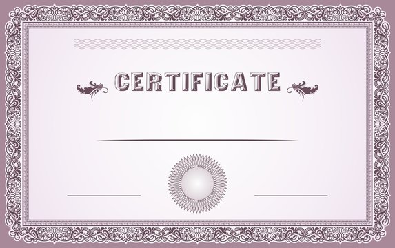 Ornamental certificate border and template