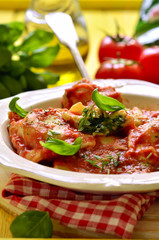 Ravioli stuffed with spinach and cheese.
