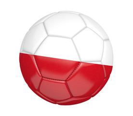 Obraz premium Soccer ball, or football, with the country flag of Poland