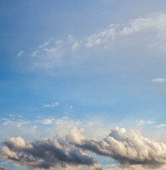 blue sky with clouds closeup