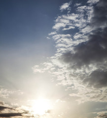 sky with clouds and sun
