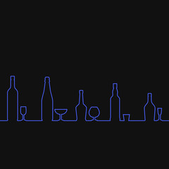 line of alcoholic drinks