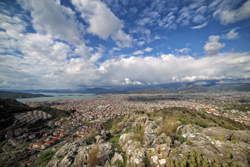 Fototapeta na wymiar Panoromic view of Fethiye City