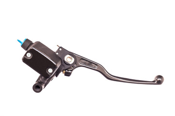 A black motorcycle lever isolated on white