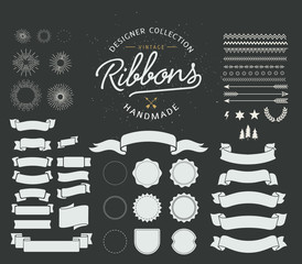Vintage Premium Styled Ribbons, starbursts and shapes