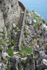 Stone staircase on the rock