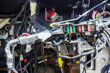 car whose engine has been completely removed