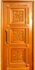 Facade of wooden door