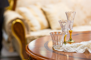 Tree small liqueur glasses