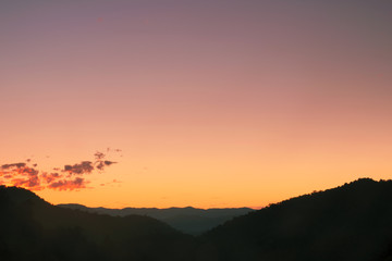 Silhouette Sunset over the Mountains