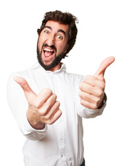 crazy man okay sign