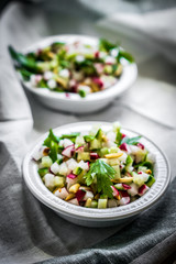 Vegetable salad on wooden background