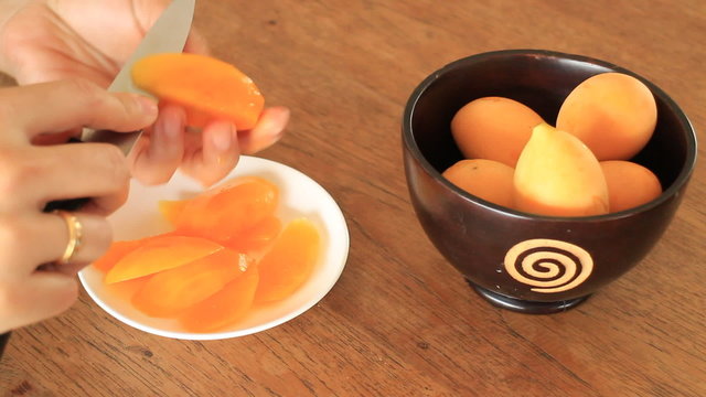 Pieces Of Sweet Marian Plum Thai Fruit, stock footage