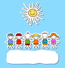 group of kids with sun