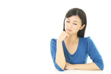 Naklejka premium 憂鬱な表情の女性