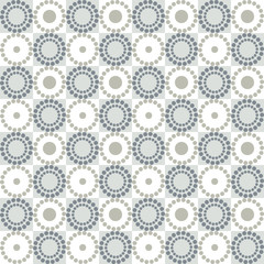 Seamless graphic pattern with circles and squares. 