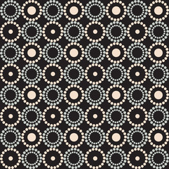 Seamless graphic pattern with circles and squares. 