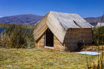 reed hut Lake Titicaca, Peru