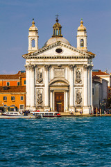 Fototapeta na wymiar Houses of Canale della Giudecca, Venice, Italy