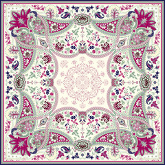 Detailed floral scarf design - 82666152