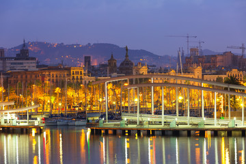 Obraz premium Port Vell at Barcelona in morning. Catalonia