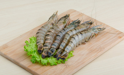 Raw tiger shrimps