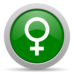 Obraz premium female green glossy web icon