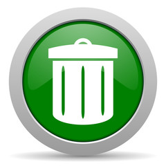 recycle green glossy web icon