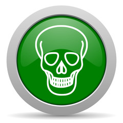 skull green glossy web icon