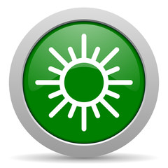 sun green glossy web icon
