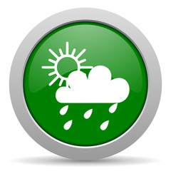 rain green glossy web icon